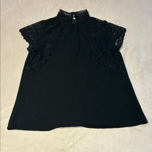Cable & Gauge Black Lace Blouse